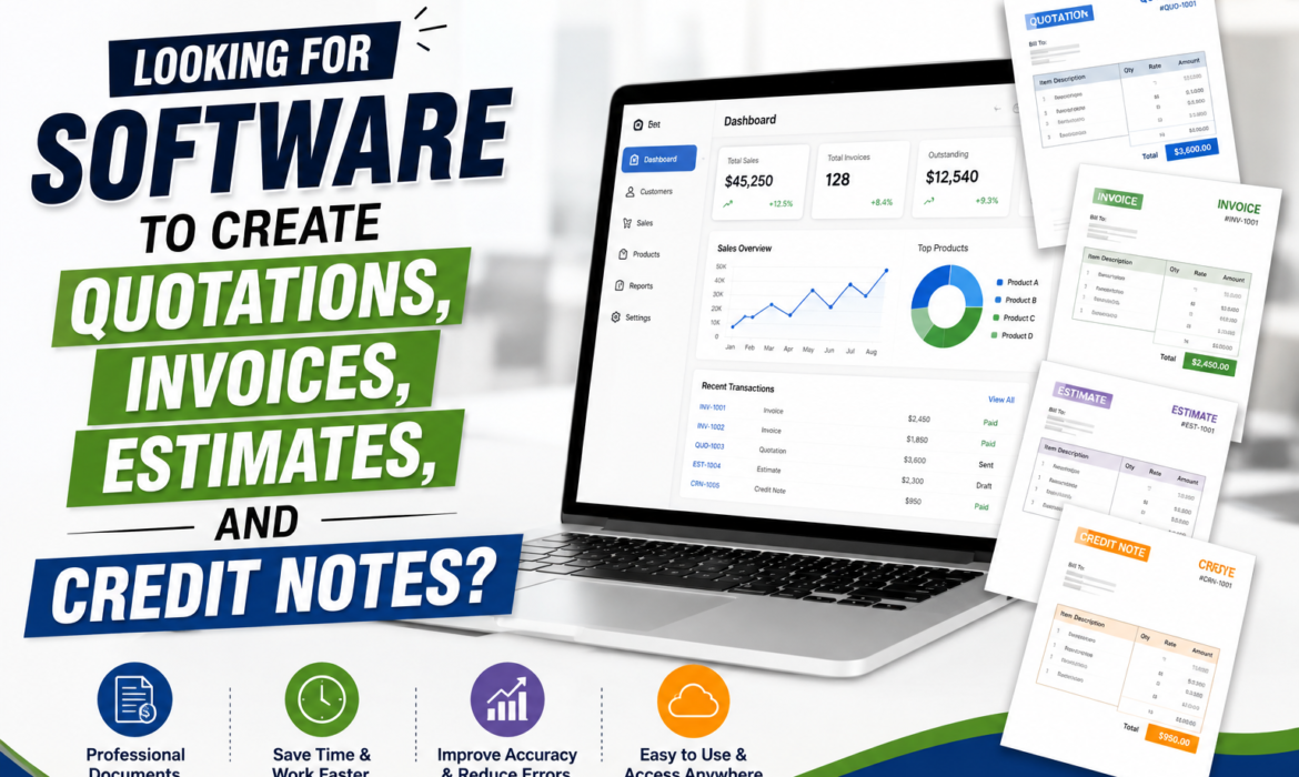 Looking for Software to Create Quotations, Invoices, Estimates, and Credit Notes